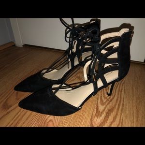 Marc Fisher Black Suede Lace Up Heels
